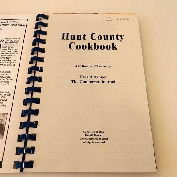Y2K Vintage Cookbook "Hunt County Cookbook" by Herald Banner The Commerce Journa - Picture 2 of 10